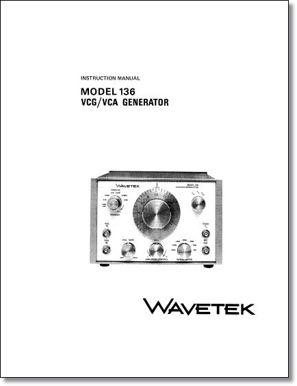 Wavetek 136 VCG/VCA Generator Operator's Manual